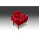 Ver imagem 1 de Poltrona Opala+ 2 Almofadas Suede Vermelho com Fibra Siliconada -modena Decor