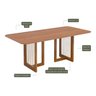 Mesa de Jantar 6 Lugares 2,10m Tampo MDF e Pés Madeira Maciça Regia Natuame - 4