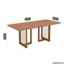 Mesa de Jantar 6 Lugares 2,10m Tampo MDF e Pés Madeira Maciça Regia Natuame - 3