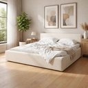 Ver imagem 4 de Cama Queen Confortável P/ Quarto Luxuoso Cabeceira Estofada:linho Off White