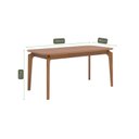 Ver imagem 3 de Mesa Ficus Natuame 77cm x 80cm x 160cm Tampo em MDF Marrom/Madeira/Cinamomo