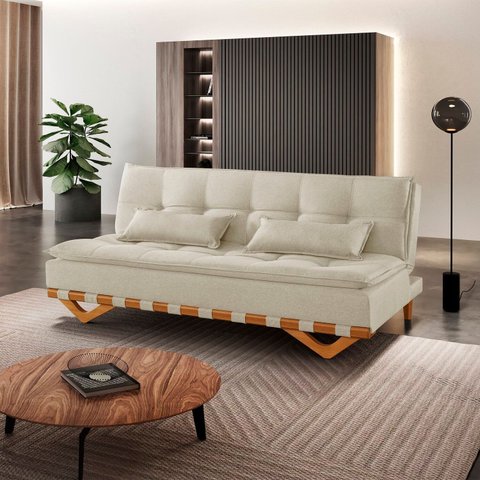 Sofá Cama para Sala de Estar Ref 42 - 2504-B Capri Bege