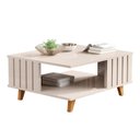 Ver imagem 3 de Mesa de Centro Ripada Pés em Madeira Maciça Açaí 33x70x60 Cm