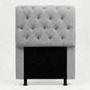Ver imagem 2 de Cabeceira Cama Box Solteiro Sarah 90cm com Frame Bouclê Cinza Claro - Desk Design
