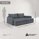 Ver imagem 3 de Sofá Cama sem Caixa Retrátil Reclinável Lunno D28 Mola Ensacada:Suede Grafite/200cm
