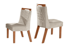 Ver imagem 1 de Kit 2 Cadeiras para Mesa de Jantar Estofada Detalhada - Atena - LJ Móveis