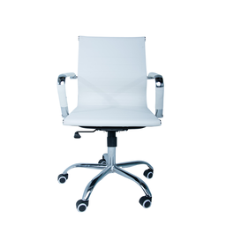 Conjunto 5 Cadeiras de Escritório Charles Eames Esteirinha Baixa Branca - 2