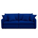 Ver imagem 1 de Sofá Bipartido 250cm Retrátil Reclinável Almofadas Caixa Zero Sydney Veludo Azul G93 - Gran Belo