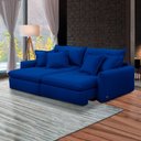 Ver imagem 6 de Sofá Bipartido 250cm Retrátil Reclinável Almofadas Caixa Zero Sydney Veludo Azul G93 - Gran Belo