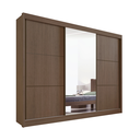 Ver imagem 1 de Guarda Roupa Mdf Los Angeles 3 Portas Espelho Castanho