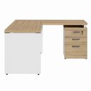 Ver imagem 6 de Mesa em L com Gaveteiro 3 Gavetas 120cm Macadâmia com Branco F5 Office