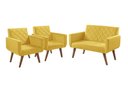 Ver imagem 1 de Conjunto Anabelle 2 Poltronas de 1 Lugar 1 Poltrona 2 Lugares Braço Unidecor Amarelo