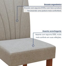 Conjunto Sala de Jantar Mesa Tampo de Vidro/mdf 6 Cadeiras Apogeu - 11