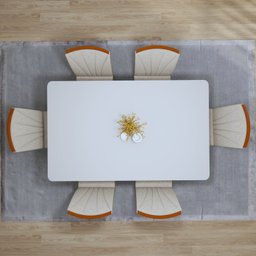 Conjunto Sala de Jantar Mesa Tampo de Vidro/mdf 6 Cadeiras Apogeu - 4
