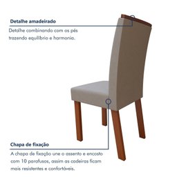 Conjunto Sala de Jantar Mesa 170x90cm Tampo Mdf/vidro com 6 Cadeiras Apogeu - 13