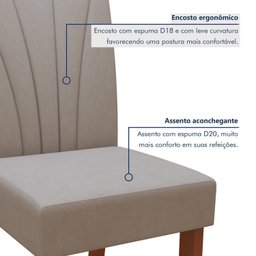 Conjunto Sala de Jantar Mesa 170x90cm Tampo Mdf/vidro com 6 Cadeiras Apogeu - 11