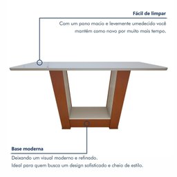 Conjunto Sala de Jantar Mesa 170x90cm Tampo Mdf/vidro com 6 Cadeiras Apogeu - 8