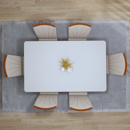 Conjunto Sala de Jantar Mesa 170x90cm Tampo Mdf/vidro com 6 Cadeiras Apogeu - 4