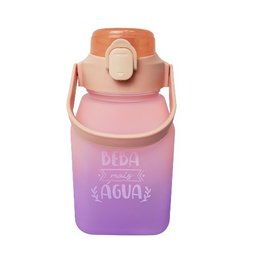 Garrafa D'Agua 1,5L Colorida De Plástico Com Alça e Adesivos Para Decorar:Laranja - 1