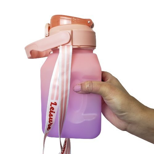 Garrafa D'Agua 1,5L Colorida De Plástico Com Alça e Adesivos Para Decorar:Laranja - 6