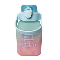 Garrafa D'Agua 1,5L Colorida De Plástico Com Alça e Adesivos Para Decorar:Laranja - 2