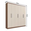 Ver imagem 4 de Guarda Roupa Casal 6 Portas 3 Gavetas Mônaco Off White/Nogueira