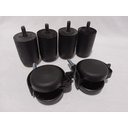 Ver imagem 4 de Pés 6,5cm Madeira 4x2 Trava Preto Cama Box Baú Solteiro P63