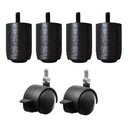 Ver imagem 1 de Pés 6,5cm Madeira 4x2 Trava Preto Cama Box Baú Solteiro P63