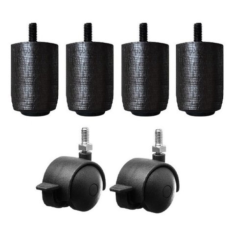 Pés 6,5cm Madeira 4x2 Trava Preto Cama Box Baú Solteiro P63