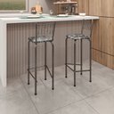Ver imagem 2 de Kit com 2 Banquetas Tubular Iza 36cm x 96cm x 41cm Prata/Preto
