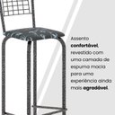 Ver imagem 4 de Kit com 2 Banquetas Tubular Iza 36cm x 96cm x 41cm Prata/Preto