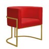 Kit 2 Poltronas Decorativa Nayara Base Ferro Dourado Twdecora Suede - 2