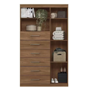 Ver imagem 5 de Cômoda de Quarto Marabá 1.6 C/ 1 Porta 2 Nichos e 6 Gavetas C/ Espelho Jatoba - Santos Andirá