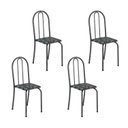 Ver imagem 1 de Kit 4 Cadeiras Tubular Ane B 89x37x42 cm Prata/Preto/Mart