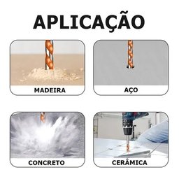 Broca De Torção Triangular Multifuncional Fura Tudo 8mm - 4
