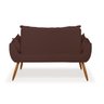 Sofá Opala Namoradeira para Sala – Balaqui Decor Cor:Marrom - 3