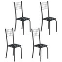 Ver imagem 1 de Kit 4 Cadeiras Tubular Dany 95x37x40 cm Prata/Preto/Mart