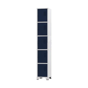 Armário Roupeiro de Aço 5 Portas para Vestiário Academia Azul Marinho com Chave
