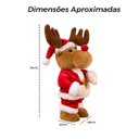 Ver imagem 4 de Rena Natalina Dançarina Musical Enfeite Natal Decoraçao Papai Noel Mesa Estante Sala Casa Vitrine Lo