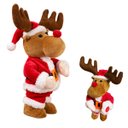 Ver imagem 1 de Rena Natalina Dançarina Musical Enfeite Natal Decoraçao Papai Noel Mesa Estante Sala Casa Vitrine Lo
