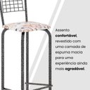 Ver imagem 4 de Kit com 2 Banquetas Tubular Iza 41cm x 36cm x 96 cm Prata/Bege