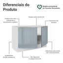 Ver imagem 3 de Balcão Gabinete de Pia 120 Cm 2 Portas (sem Tampo) Branco/cinza Lux Madesa Branco/cinza