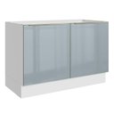 Ver imagem 1 de Balcão Gabinete de Pia 120 Cm 2 Portas (sem Tampo) Branco/cinza Lux Madesa Branco/cinza