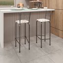 Ver imagem 2 de Kit com 2 Banquetas Tubular Iza 41cm x 36cm x 96cm Prata/Arabesco