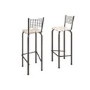 Ver imagem 1 de Kit com 2 Banquetas Tubular Iza 41cm x 36cm x 96cm Prata/Arabesco