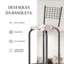 Ver imagem 7 de Kit com 2 Banquetas Tubular Iza 41cm x 36cm x 96cm Prata/Arabesco