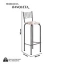 Ver imagem 3 de Kit com 2 Banquetas Tubular Iza 41cm x 36cm x 96cm Prata/Arabesco