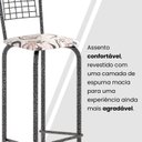 Ver imagem 4 de Kit com 2 Banquetas Tubular Iza 41cm x 36cm x 96cm Prata/Arabesco