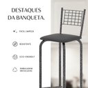 Ver imagem 7 de Kit com 2 Banquetas Tubular Iza 36cm x 41cm Prata/Preto