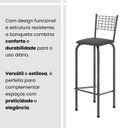 Ver imagem 5 de Kit com 2 Banquetas Tubular Iza 36cm x 41cm Prata/Preto